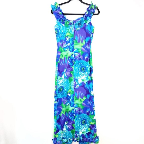 Vintage Sun Fashions of Hawaii Honolulu Dress Small Vibrant Floral Printed - Picture 2 of 12